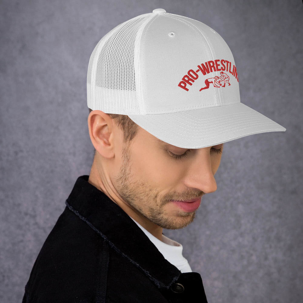PRO WRESTLING Trucker Cap- Red